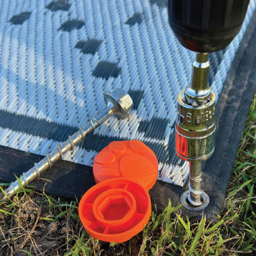 Caravan Mat with Ground Puppy Screw in Peg and Caps